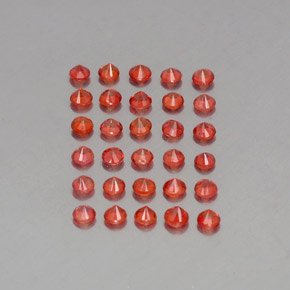 Gemas de zafiro naranja natural de  ct, corte redondo, VVS-VS