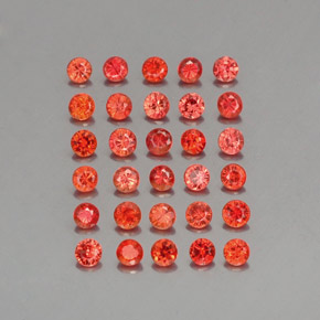 Gemas de zafiro naranja natural de 3,37 ct, corte redondo, VVS-VS