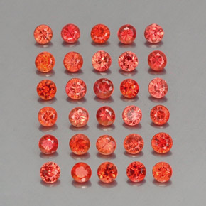 Gemas de zafiro naranja natural de 3,37 ct, corte redondo, VVS-VS
