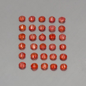 Gemas de zafiro naranja natural de 3,37 ct, corte redondo, VVS-VS