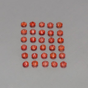 Gemas de zafiro naranja natural de  ct, corte redondo, VVS-VS