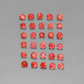 Gemas de zafiro naranja natural de  ct, corte redondo, VVS-VS