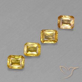 Gemas de zafiro amarillo natural de 1,93 ct, corte esmeralda, VS