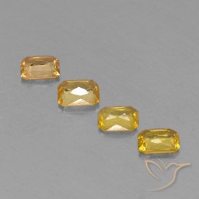 Gemas de zafiro amarillo natural de 1,93 ct, corte esmeralda, VS