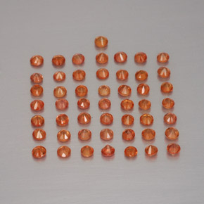 Gemas de zafiro naranja natural de  ct, corte redondo, VVS-VS