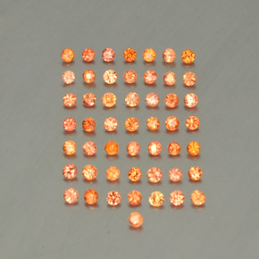 Gemas de zafiro naranja natural de  ct, corte redondo, VVS-VS