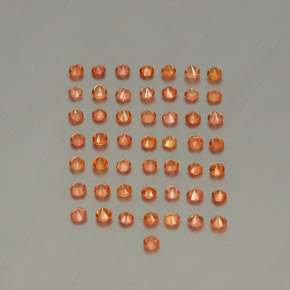 Gemas de zafiro naranja natural de  ct, corte redondo, VVS-VS
