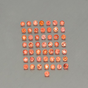 Gemas de zafiro naranja natural de  ct, corte redondo, VVS-VS
