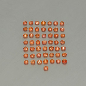 Gemas de zafiro naranja natural de  ct, corte redondo, VVS-VS