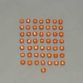 Gemas de zafiro naranja natural de  ct, corte redondo, VVS-VS