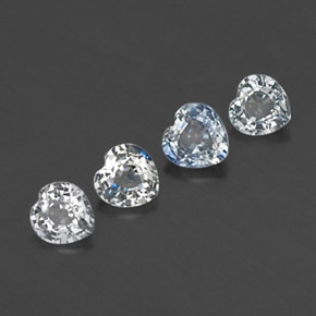 Gemas de zafiro blanco natural de  ct, forma de corazón, VVS-VS
