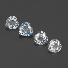 Gemas de zafiro blanco natural de  ct, forma de corazón, VVS-VS
