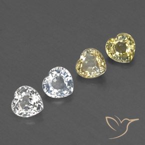 Gemas de Zafiro Multicolor natural de 1.33 ct, Corazón, VVS
