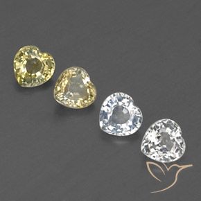 Gemas de Zafiro Multicolor natural de 1.33 ct, Corazón, VVS