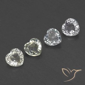 Gemas de Zafiro Blanco cálido natural de 1.26 ct, Corazón, VVS-VS