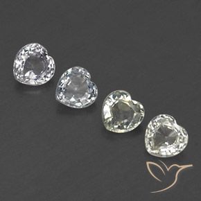 Gemas de Zafiro Blanco cálido natural de 1.26 ct, Corazón, VVS-VS