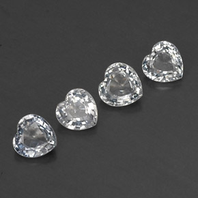 Gemas de zafiro blanco natural de 1,27 ct, forma de corazón, VVS-VS