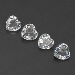 Gemas de zafiro blanco natural de 1,27 ct, forma de corazón, VVS-VS