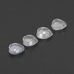 Gemas de zafiro blanco natural de 1,27 ct, forma de corazón, VVS-VS