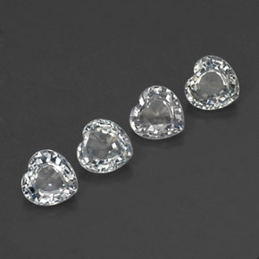 Gemas de zafiro blanco natural de  ct, forma de corazón, VS