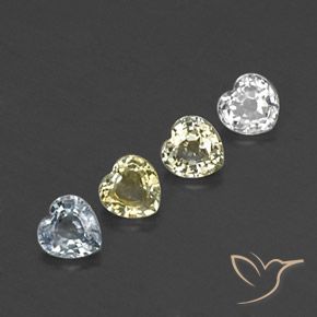Gemas de Zafiro Multicolor natural de 1.08 ct, Corazón, VVS-VS