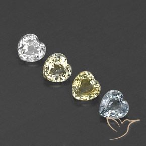 Gemas de Zafiro Multicolor natural de 1.08 ct, Corazón, VVS-VS