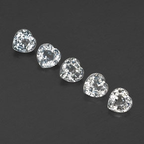 Gemas de zafiro blanco natural de  ct, forma de corazón, VVS-VS