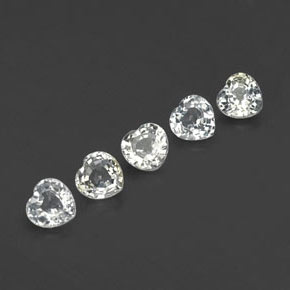 Gemas de zafiro blanco natural de 1,70 ct, forma de corazón, VVS