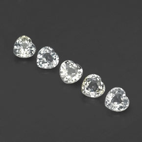Gemas de zafiro blanco natural de 1,70 ct, forma de corazón, VVS