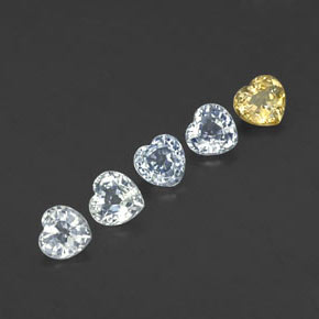 Gemas de zafiro multicolor natural de 1,58 ct, forma de corazón, VS