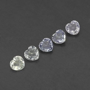 Gemas de zafiro blanco natural de 1,89 ct, forma de corazón, VVS-VS