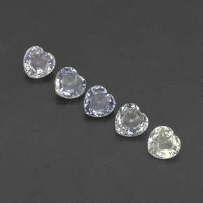 Gemas de zafiro blanco natural de 1,89 ct, forma de corazón, VVS-VS