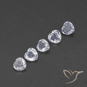 Gemas de Zafiro Blanco azulado natural de 1.74 ct, Corazón, VVS