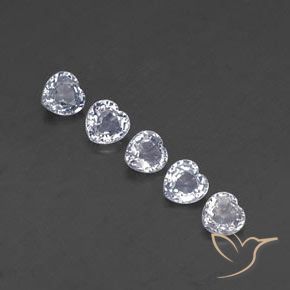 Gemas de Zafiro Blanco azulado natural de 1.74 ct, Corazón, VVS
