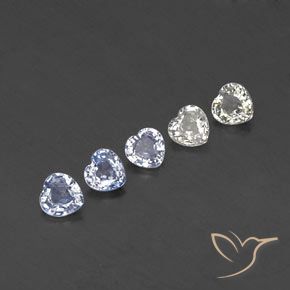 Gemas de Zafiro Multicolor natural de 1.49 ct, Forma de corazón, VVS-VS