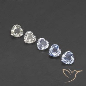 Gemas de Zafiro Multicolor natural de 1.49 ct, Forma de corazón, VVS-VS