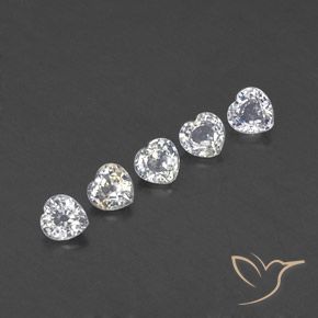 Gemas de Zafiro Blanco cálido natural de 1.67 ct, Corazón, VVS-VS