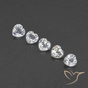Gemas de Zafiro Blanco cálido natural de 1.67 ct, Corazón, VVS-VS
