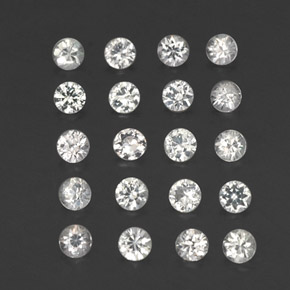 Gemas de zafiro blanco natural de  ct, corte redondo, VVS-VS