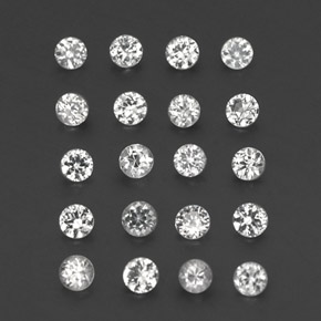 Gemas de zafiro blanco natural de  ct, corte redondo, VVS-VS