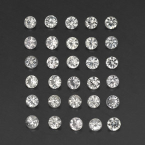 Gemas de zafiro blanco natural de  ct, corte redondo, VVS-VS