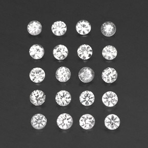Gemas de zafiro blanco natural de  ct, corte redondo, VVS-VS