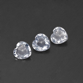 Gemas de zafiro blanco natural de  ct, forma de corazón, VVS-VS