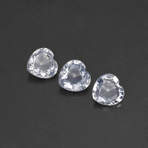 Gemas de zafiro blanco natural de  ct, forma de corazón, VVS-VS