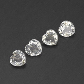 Gemas de zafiro blanco natural de 1,58 ct, forma de corazón, VVS-VS