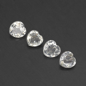 Gemas de zafiro blanco natural de 1,58 ct, forma de corazón, VVS-VS