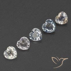 Gemas de Zafiro Multicolor natural de 1.60 ct, Corazón, VVS-VS