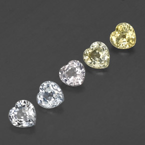 Gemas de zafiro multicolor natural de 1,72 ct, forma de corazón, VVS-VS