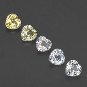 Gemas de zafiro multicolor natural de 1,72 ct, forma de corazón, VVS-VS