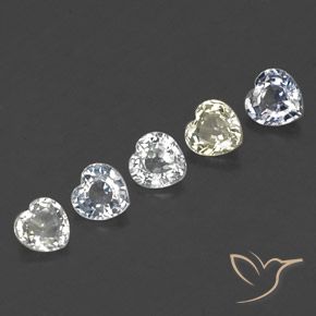 Gemas de Zafiro Multicolor natural de 2.13 ct, Corazón, VVS-VS